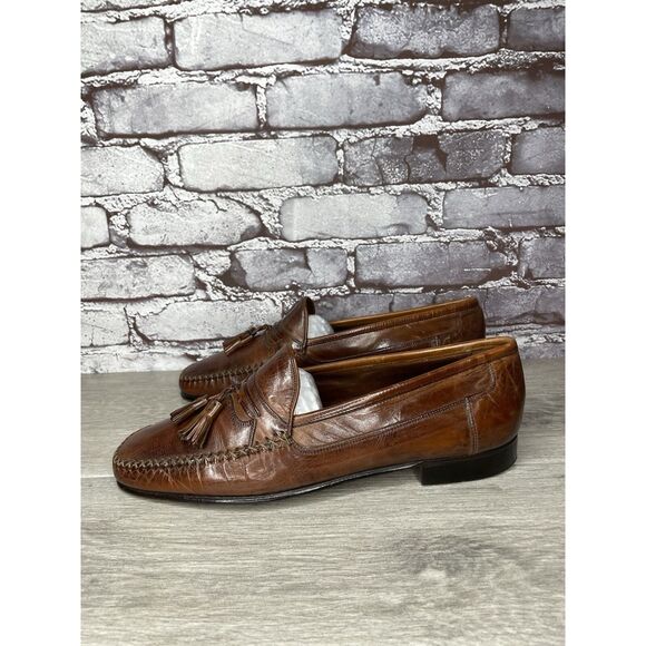 Johnston & Murphy Brown Leather Handsewn Moc Tassel Loafers Men’s Sz 11M US/44EU main image 12